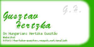 gusztav hertzka business card